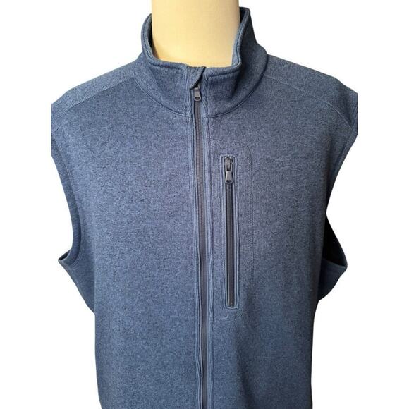 Vineyard Vines Warm Sweater Vest Men's Blue Size 2XLB Zip Up Golf Preppy - Picture 2 of 9
